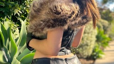 Leaked Andrea Botez Models Sultry Cat-Inspired Leather Ensemble